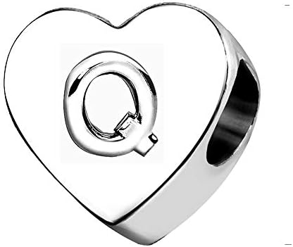 KunBead Jewelry Letter Charms Initial Alphabet Love Heart Beads for Charm Bracelets for Women