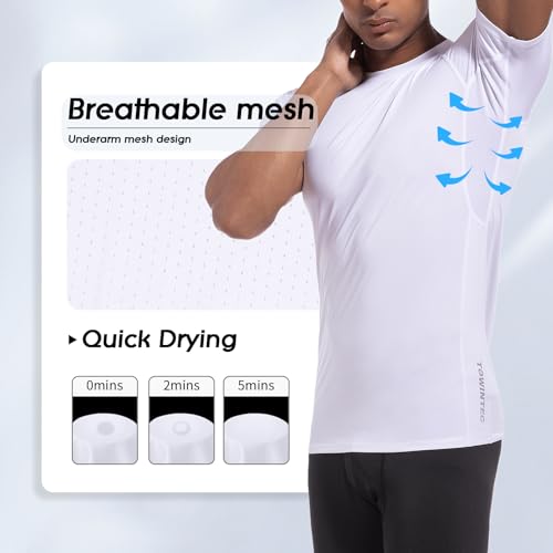 Mens Compression Shirt UPF 50+ Short Sleeve Dry Fit Athletic Base Layer Sports Rash Guard Running Under Shirts Tops4