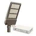 OKQ 300W-400W Adjustable LED Parking Lot Light 60000LM, UL Listed Dusk to Dawn Photocell, 5000K Slip Fitter Mount, 100-277V for Street Stadium Barn Yard Driveway Roadway Garage