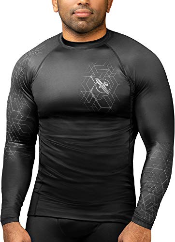 Hayabusa Geo Long Sleeve Jiu Jitsu Rashguard - Grey, L