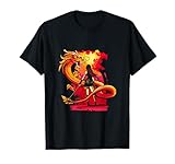 Ninja girl with a katana sword and a dragon