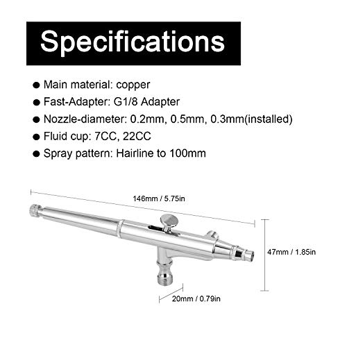 Kit aérographe professionnel avec adaptateur G1/8 et buses interchangeables - 4