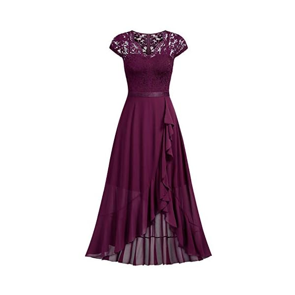 Miusol-Womens-V-Neck-Elegant-Lace-Ruffle-Bridesmaid-Maxi-Dress Miusol Women's V Neck Elegant Lace Ruffle Bridesmaid Maxi Dress (X-Large, Magenta)