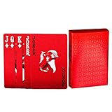 Adorable Red Deck of Cards, 2.24x3.43 inches Waterproof Poker Playing Cards with...