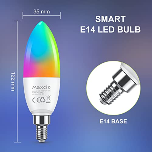 WiFi Lampadina LED Intelligente E14, Maxcio
