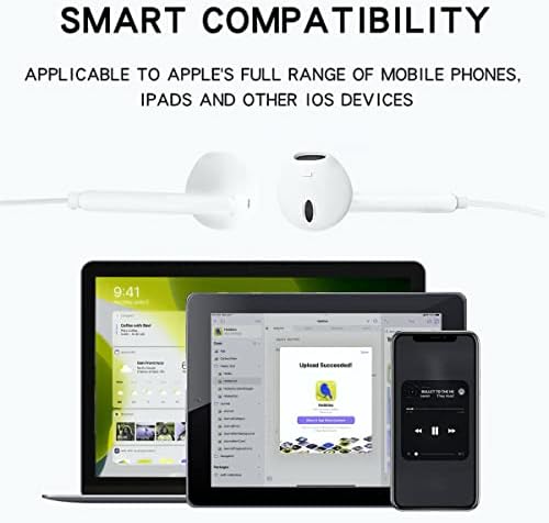 OOOUSE In Ear Headphones, for iPhone Earphones,Wired Stereo Bluetooth Headphones with Microphone and Volume Control, Compatible with iPhone 14/13/12/12 Pro/11/XS/XS Max/XR/X/SE/8/7/7 Plus