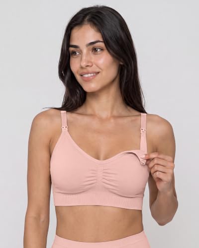 Image of Stelle Nursing Bras Maternity Bralette Seamless for Breastfeeding | Removable pads, Soft stretch fabric, One-hand clips, Pregnancy, Postpartum, Everyday comfort