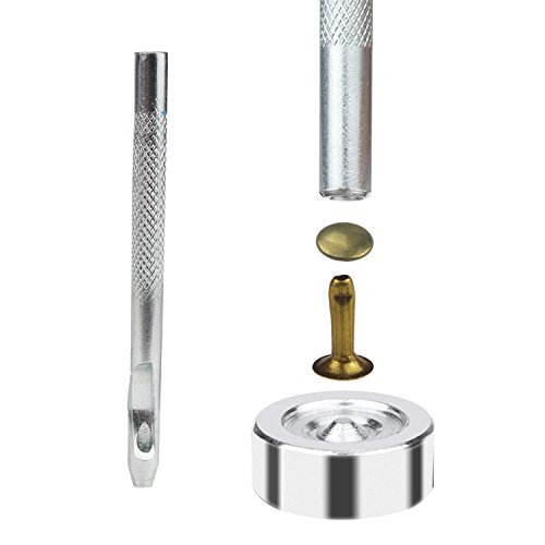 Luckkyme 120 Set 3 Sizes Snap Fastener Kit Button Tool Press Studs with 3 Pieces Fixing Tool for DIY Leather Craft Rivets Replacement,3 Colors Gold, Silver, Bronze