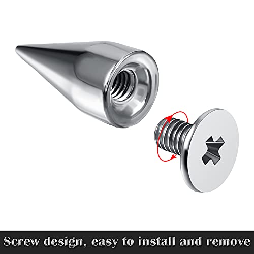 460 Pieces Studs For Clothing, 300 Pyramid Studs Jacket Studs Spikes 0.4 Inch 4 Square Rivets 160 Metal Studs 0.4 0.6 Inch Silver Spikes And Studs For Punk Clothing Accessories Diy Craft Decor #TOP4