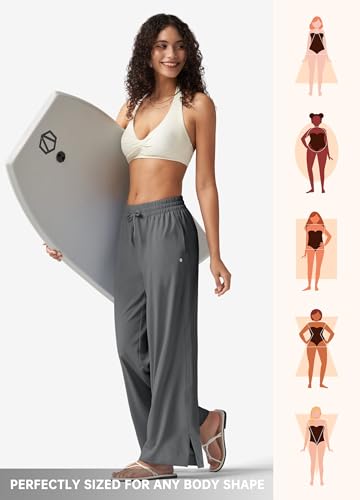 Willit Women's Wide Leg Pants Swim Beach Pants UPF 50+ Lightweight Travel Quick Dry Sun Protective 29" 31"