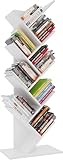 YITAHOME Tree Bookshelf, 9 Shelf Floor Standing Industrial Tree Bookcase Bookshelves, Retro Display Book Rack Books Holder Organizer in Living Room Bedroom Home Office for Books/CDs, Rustic Brown