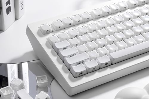 Image of ZORNHER CG870 Wireless Mechanical Keyboard,80% White Gaming Keyboard, Creamy Keyboard,Cute Jelly Cat Clear Ceramic Jade Keycaps,Girly Aesthetics Kitty Keyboard,Creamy Sounding Linear Switches