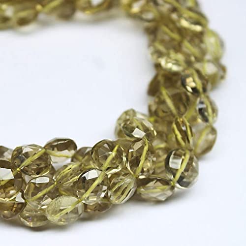 Quartz Citron perles 7mm naturelles percées anti-ternissement pour collier