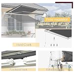 U MAX Awnings for Patio 13×98 Retractable Awning Cover Sun Shade Shelter 280gm Premium Polyester with PU Coating Fabric Outdoor Door Window Awning for Deck Home Backyard Balcony Grey