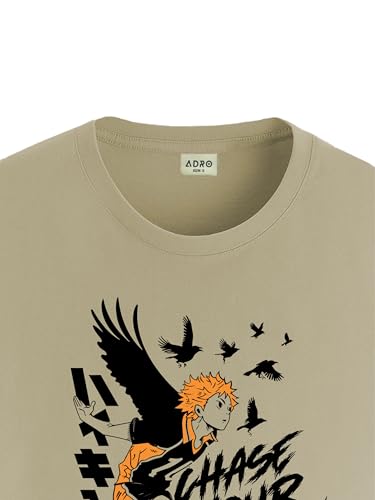 Image of ADRO Men's Cotton Comfort Fit Anime T Shirt - Premium Printed Haikyuu Tshirt - Perfect for Haikyuu Fans Print and Comfortable Fit T-Shirt