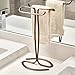iDesign Axis Metal Hand Towel Holder for Master Bathroom, Vanities, Countertops, Kitchen, Holds 2 Finger Tip Towels, Bronze