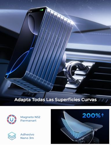LISEN 15W Cargador Magsafe Coche Inalámbrico, [20X Imans Fuerte] Soporte Móvil Coche Magsafe para Ventilación & Salpicadero, Magsafe Accesorios Coche para iPhone 16e 16 Pro MAX 15 14 13 12 - imagen 5