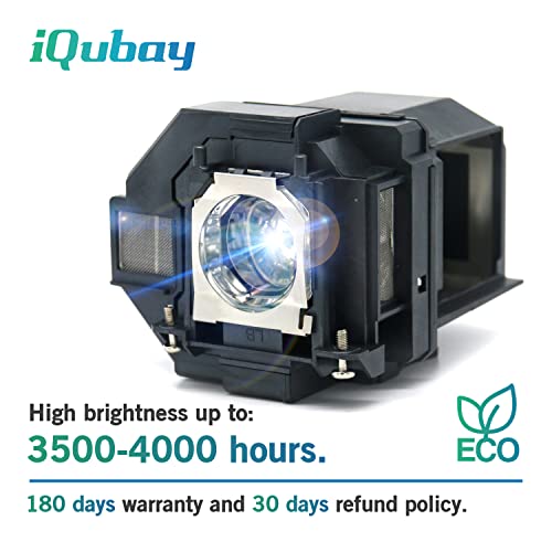 iQubay ELPLP96 V13H010L96 Replacement Projector Lamp Bulb for Epson Powerlite Home Cinema 2100 2150 1060 660 760HD VS250 VS355 VS350 EX9210 EX9220 EX3260 EX5260 EX7260 X39 W39 S39 109W EH-TW5600