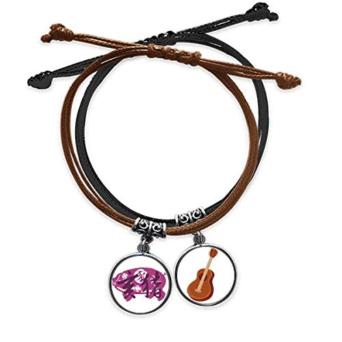 Pulsera de cerdo del zodiaco chino con cuerda tejida roja y amuleto de cuero para Año Nuevo