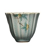 SQMSK 75 ml handbemalte Keramik-Teetassen, chinesische Keramik-Teetassen, Keramik-Obstschale, Eiskelch für Erwachsene, Geschenke