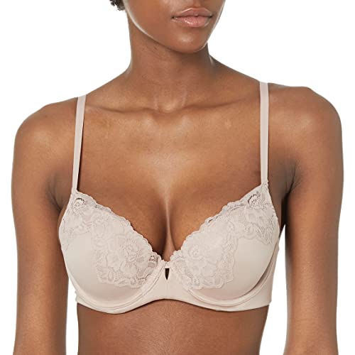 Maidenform Comfort Devotion Your Lift Underwire Bra with Lace Trim, Convertible Straps Sujetador, Opaco, Evening Blush, 90B para Mujer