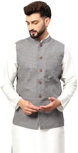 LATEST CHIKAN Men's Traditional Cotton Solid Nehru Jacket/Waistcoat