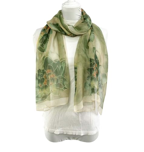 Acotavie Scarfs for Women Lightweight Scarves Fashion Print Floral Pattern Sheer Scarf Shawl Wraps2