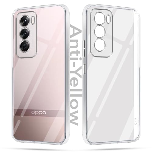 Image of Jkobi Lifetime Anti-Yellow Clear Back Cover Case for Oppo Reno12 Pro 5G | Oppo Reno 12 Pro 5G (Sleek Hard Crystal | Shockproof and Camera Protection)