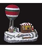 Feeric Lights et Christmas   Village de noël Stand mongolfière animé 9 LED à Piles