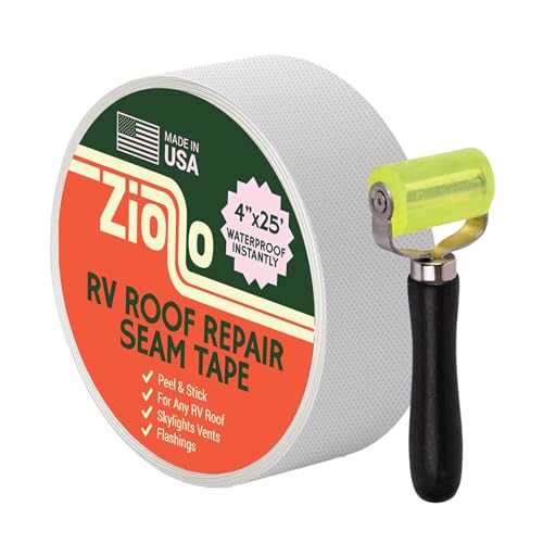 Ziollo RV Roof Repair Seam Tape with Roller - 4" x25' Waterproof ...