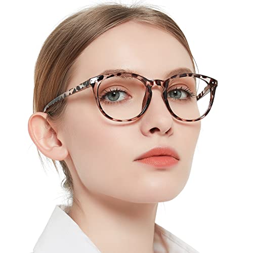 Image of MARE AZZURO Round Reading Glasses 5.0 Women Fashion Leopard Readers 500 for Large Ladies with Spring Hinge