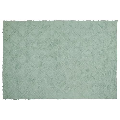 Tappeto In Morbido Cotone Verde 140 X 200 Cm Con Motivo Geometrico Camera Da Letto Soggiorno - 4