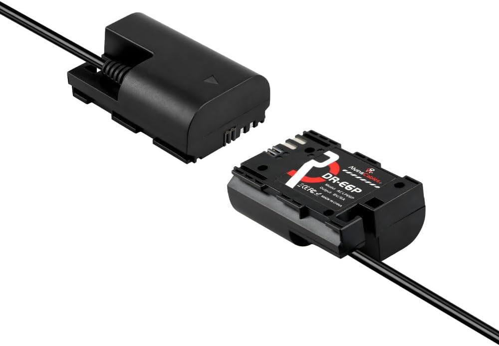 Alvin’s Cables USB-C Type-c to LP-E6P Dummy Battery Power Coiled Cable for Canon EOS R5/ R6 Mark ll/ R6/ R7/ R Camera