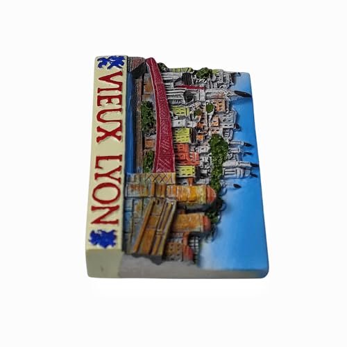 Imán decorativo Vieux Lyon Francia 3D souvenir miniatura 5