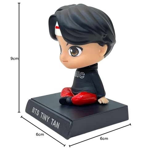 Image of AUGEN Super Hero BTS RJ Action Figure Limited Edition Bobblehead with Mobile Holder for Car Dashboard, Office Desk & Study Table (Pack of 1), Plastic