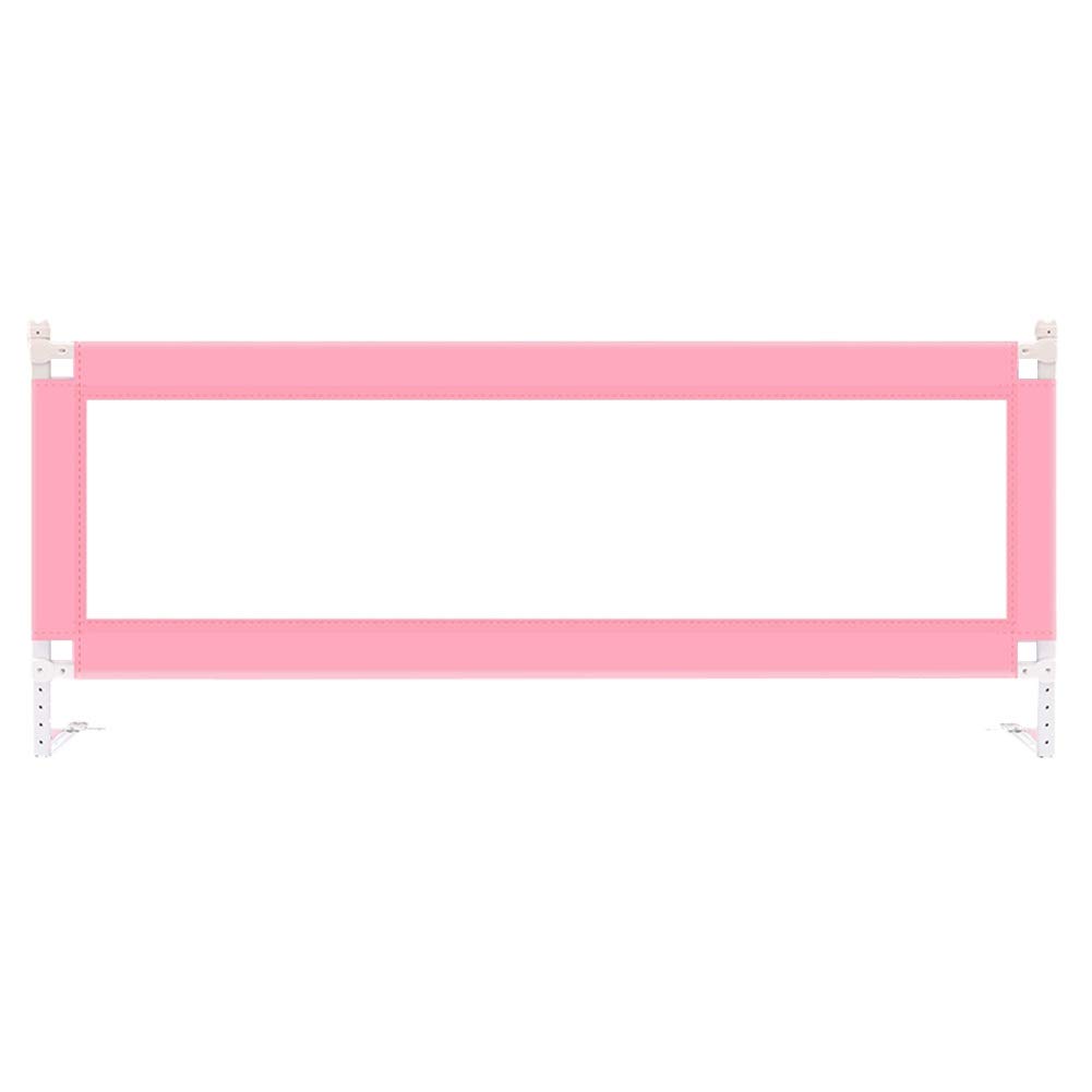 Rieles de Cama Protector de Camas Tela Oxford 300D Camas deflectoras anticaídas Valla Barrera de Seguridad Ajustable en Altura para Cama de Cuna (Color : Pink, Size : 1.8m)