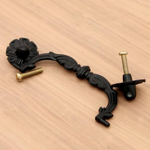 6 PCs Vintage Black Drawer Pulls Handles - Furniture & Cabinet Metal Bail Pull (Length 4-1/4 Inches) - Image 5