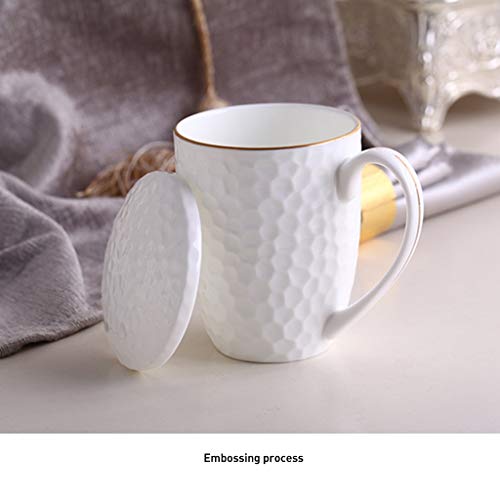 KGDC Juego de café Estilo Simple Copa de China de Hueso Inicio Creativo en Relieve Taza de café Moda Tazas de Café con… - Imagen 5