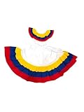 Colombian Traditional Fiesta Dress for Adults - White L