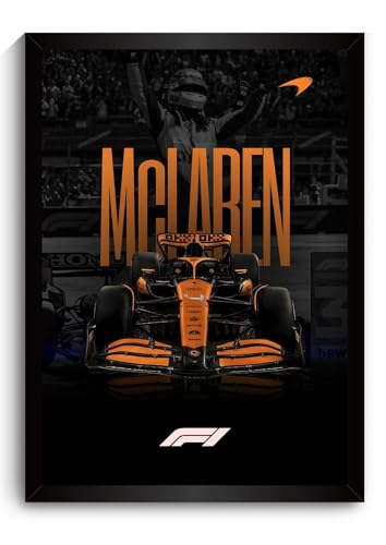 Image of Funk You Store McLaren F1 Poster | Framed McLaren F1 Car A4 Sized (31 x 23 cm) | Lando Norris Poster | McLaren Car Posters for Wall, Gift for Boys, Formula 1 Frames | Formula 1 Frame (F 013)