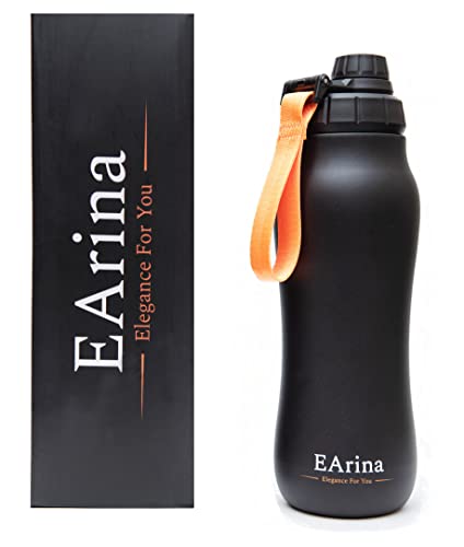 Earina Sports Water Bottle 24Oz, Double Walled, Vacuum Insulated Stainless Steel, Leak Proof, Metal Canteen For Gym Travel Camping Biking, Keeps Drink Hot And Cold #TOP1