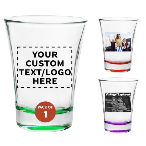 Custom Shot Glasses 2 oz. Personalized Bulk Pack - Great for Wedding, Party, Birthday, Gifts - Green