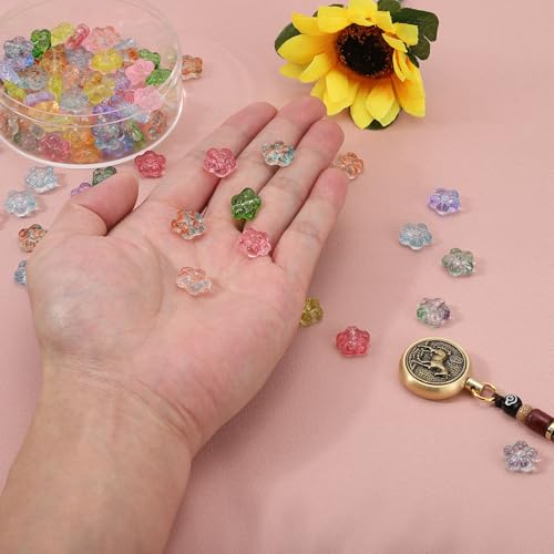 Cuentas de flores de cristal con perforación limpia para armar pulseras sin enredos 5