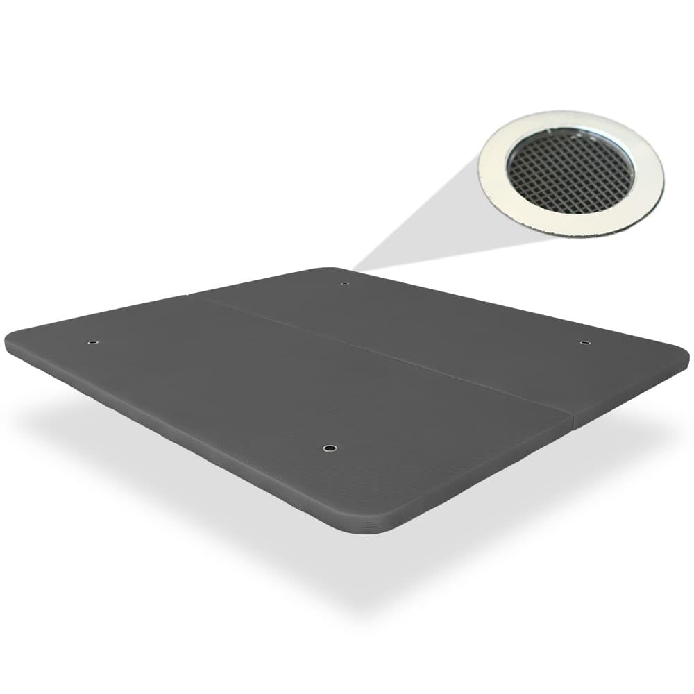Ventadecolchones - Base Tapizada Drago con Aireadores | Sin Patas | Color 3D Gris | Medida 135 x 190 cm (2 uds. 67,5 x 190 + uniones)