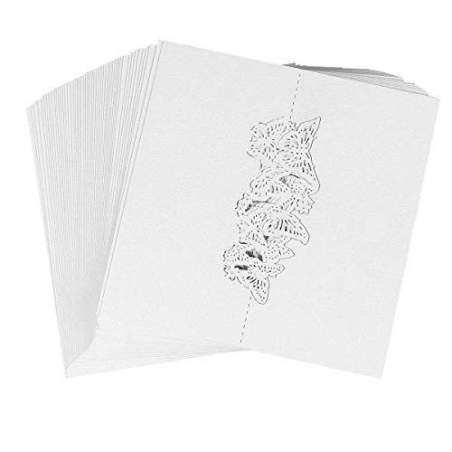 Tischkarten 100 stück Perlweiss Schmetterling Platzkarten für Hochzeiten Trauerfeiern Meetings Präsentationen 12 * 9cm