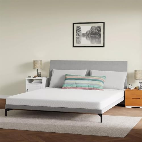 Colchón de espuma viscoelástica de gel, 150 x 200 cm, alivio de la presión, soporte del dolor de espalda, funda lavable, de algodón transpirable, diseño enrollable para un fácil almacenamiento