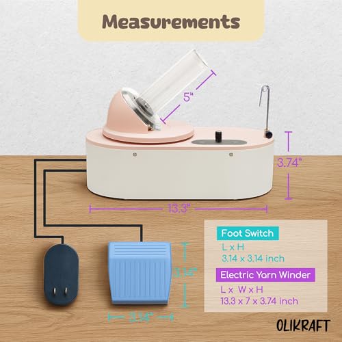Image of Olikraft Tabletop Electric Yarn Winder for Crocheting | Swift Electric Yarn Ball Winder Large Capacity | Ball Winders | Cake Winders | No Tensioner Included | No Clamp Required (Patented)