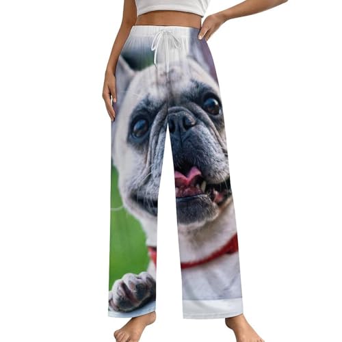 Bas de pyjama bouledogue femme taille S pantalon de nuit ample à poches
