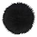 Sibba Tapis en Fausse Fourrure pelucheuse - Protection de Chaise 30 cm Noir Petite Housse Coussin Ronde pour Bureau, canapé, siège, Salon, Chambre d'enfant, décoration d'intérieur, Photographie Fond
