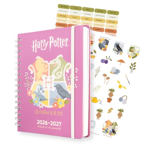 Grupo Erik Diario Scuola 2026 2027 Harry Potter - Agenda Settimanale 2026 2027 A5 per Scuola Medie e Superiore, 12 Mesi | Diario Scolastico con Copertina Rigida, Stickers e Tasca Interna